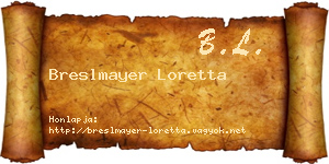 Breslmayer Loretta névjegykártya